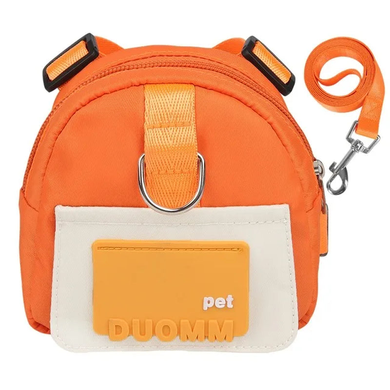 Pet Backpack with Harness Collar - Outdoor Travel Portable Dog Training Treat Pouch