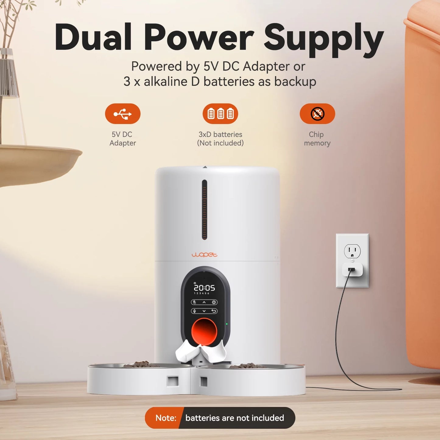 Automatic Pet Food Dual Bowl Dispenser