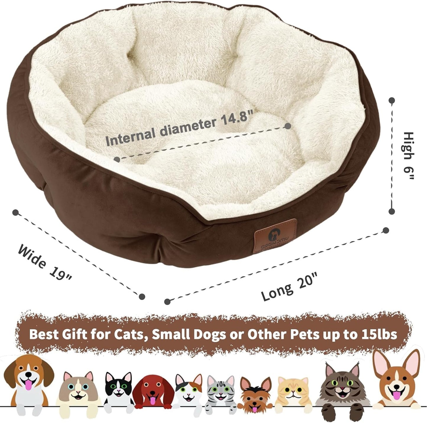 Cozy Pet Bed for Small Dogs and Cats - Soft, Washable, and Anti-Slip