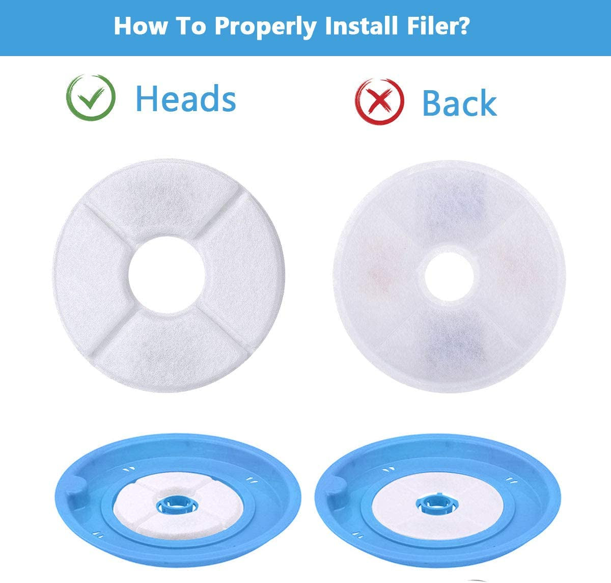 Cat Water Fountain Filter Replacement 8-16 Pack