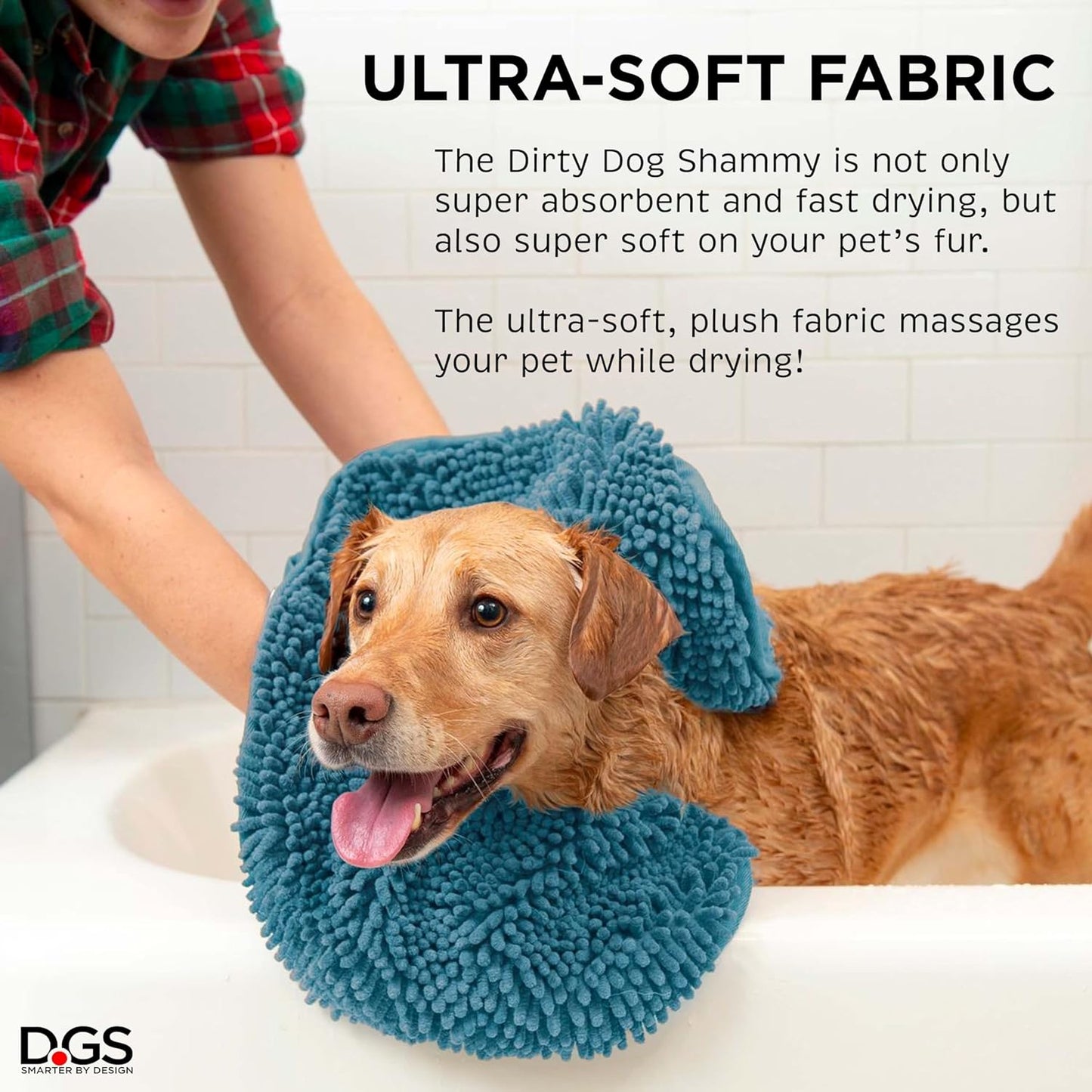 Shammy Dog Towels for Drying Dogs - Heavy Duty Soft Microfiber Bath Towel - Super Absorbent, Quick Drying, & Machine Washable