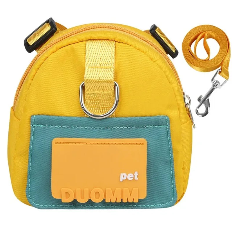 Pet Backpack with Harness Collar - Outdoor Travel Portable Dog Training Treat Pouch
