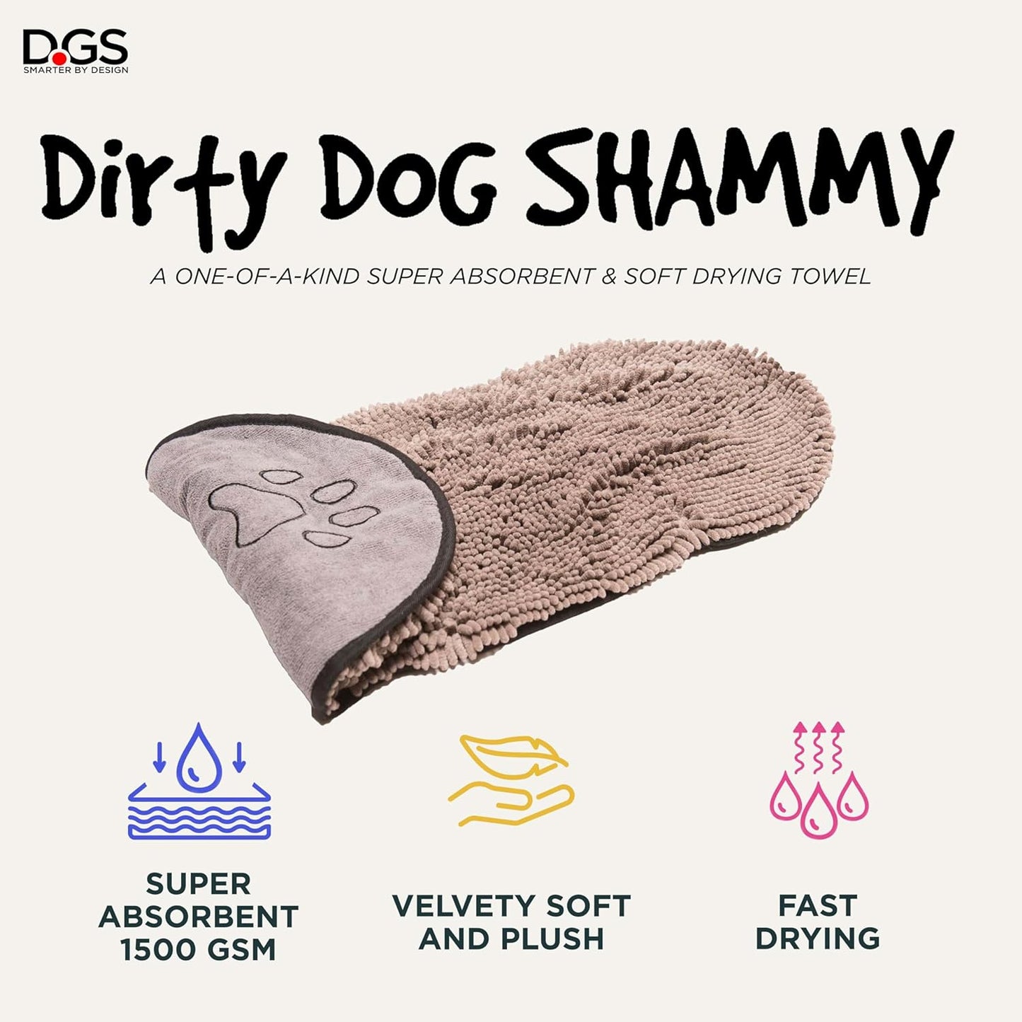 Shammy Dog Towels for Drying Dogs - Heavy Duty Soft Microfiber Bath Towel - Super Absorbent, Quick Drying, & Machine Washable