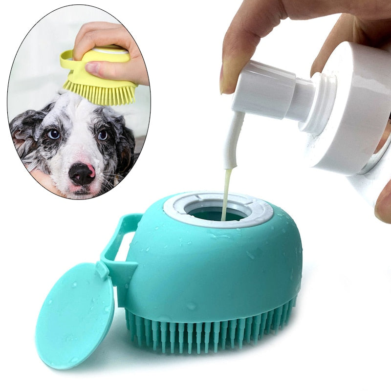 Pet Bath Massage Brush, Soft Safety Silicone, Pet Accessories for Dogs and Cats