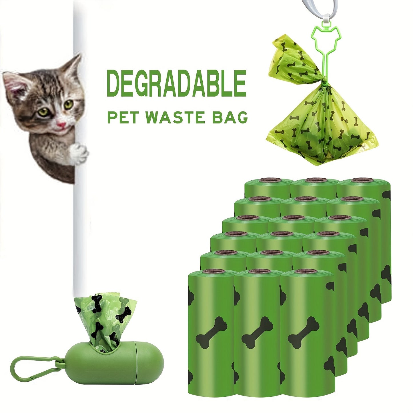 Environmentally Friendly Biodegradable Dog Poop Bag Dispenser Dog Poop Bags Thickened Poop Bags Leak-Proof Dog Waste Bags For Pet Supplies