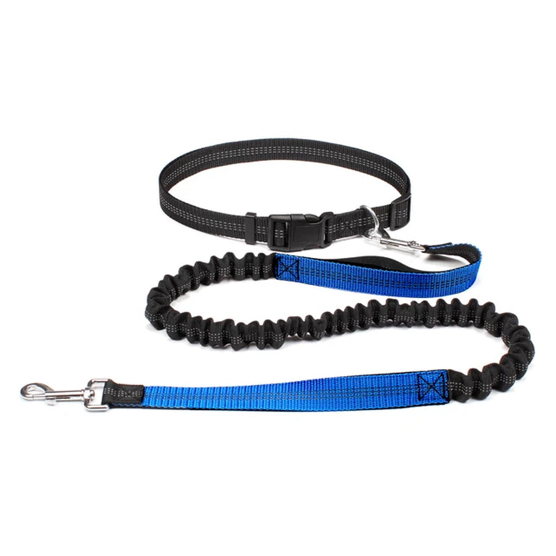 Hand Free Dog Leash for Walking Running Jogging - Adjustable Waist Belt and Chest Strap