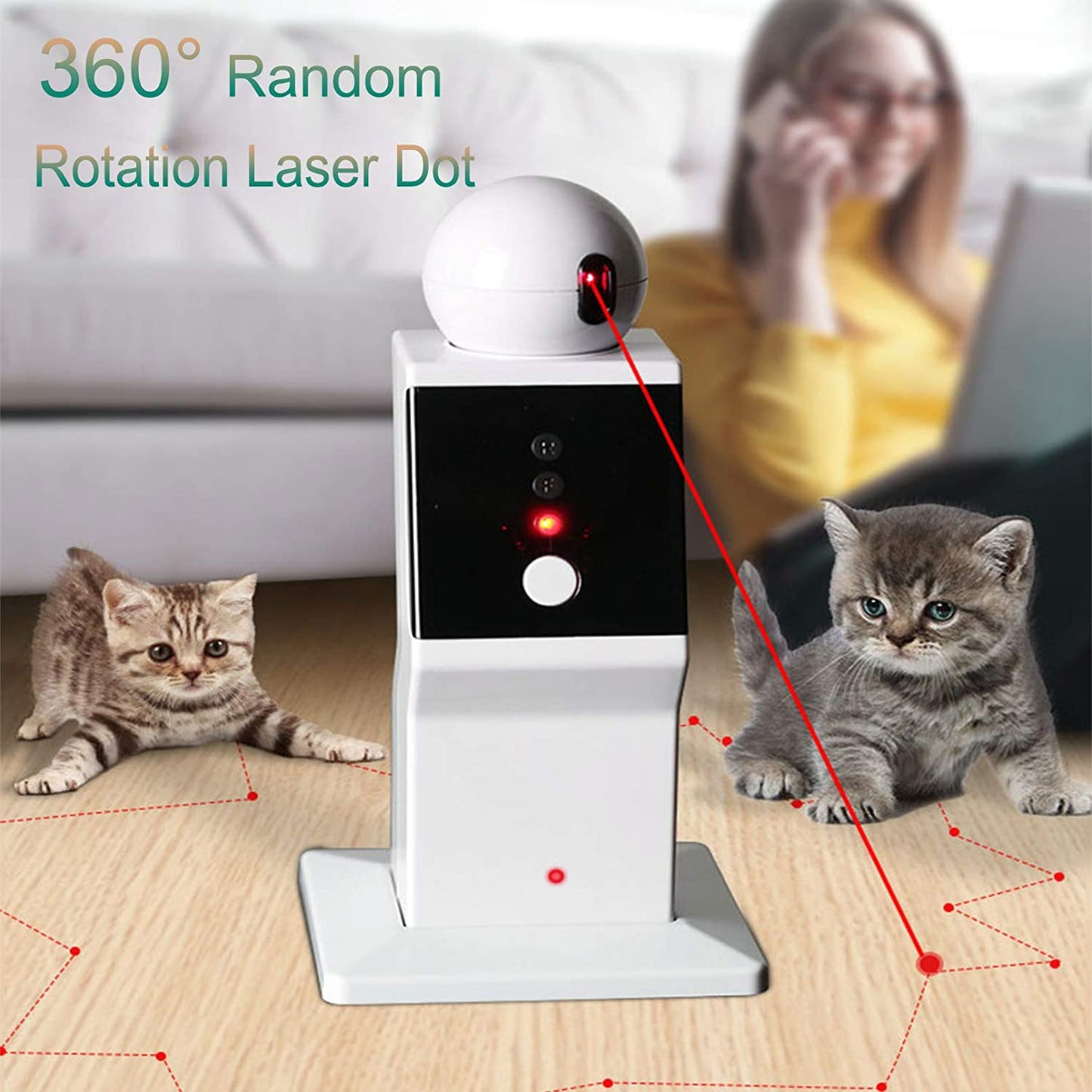 Interactive Automatic Laser Toy for Indoor Cats and Dogs