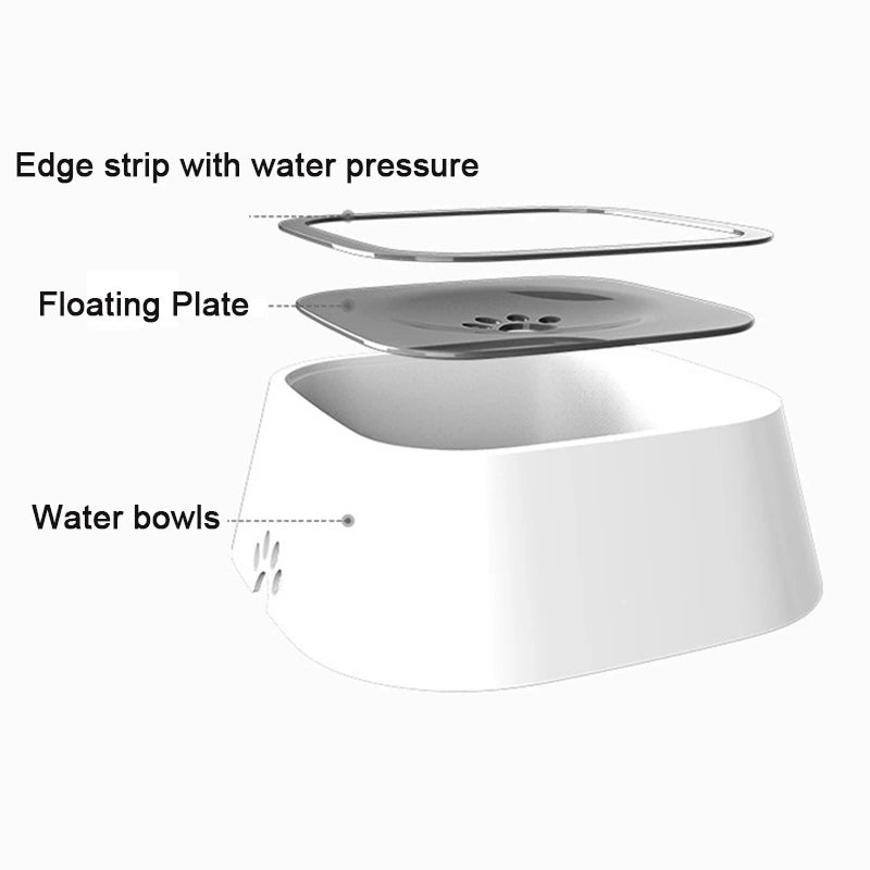 Dog and Cat Drinking Water Bowl Floating Non-Wetting Mouth