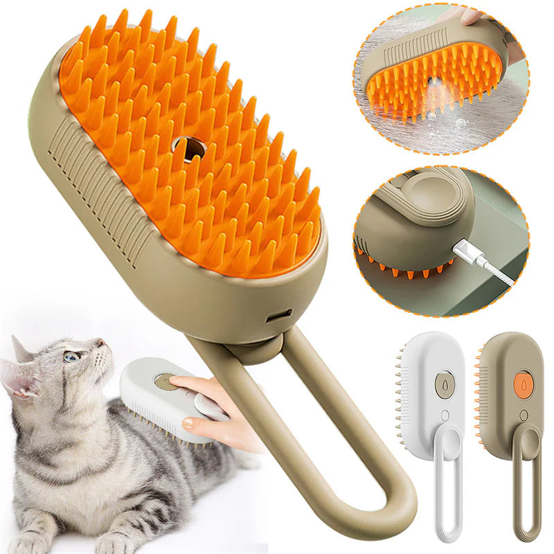 Steamy Cat Steam Brush Dog Brush 3 in 1