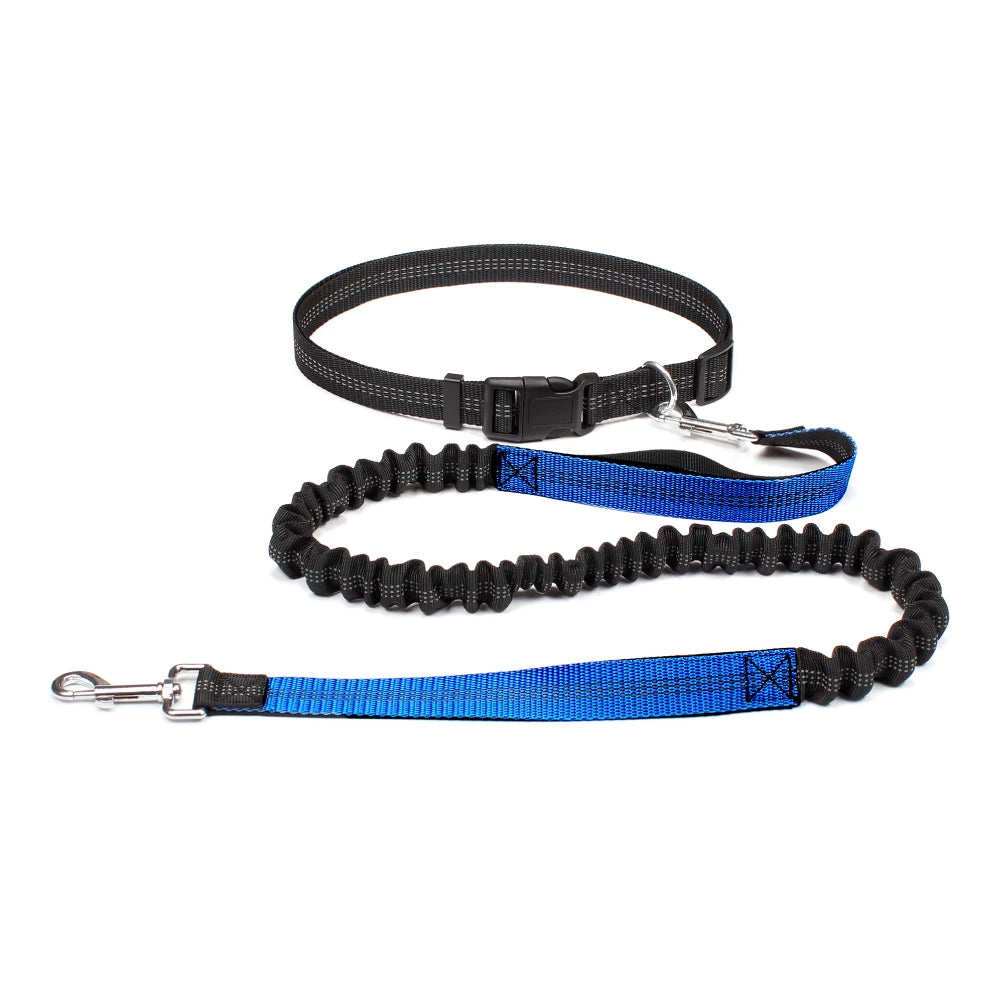 Hand Free Dog Leash for Walking Running Jogging - Adjustable Waist Belt and Chest Strap