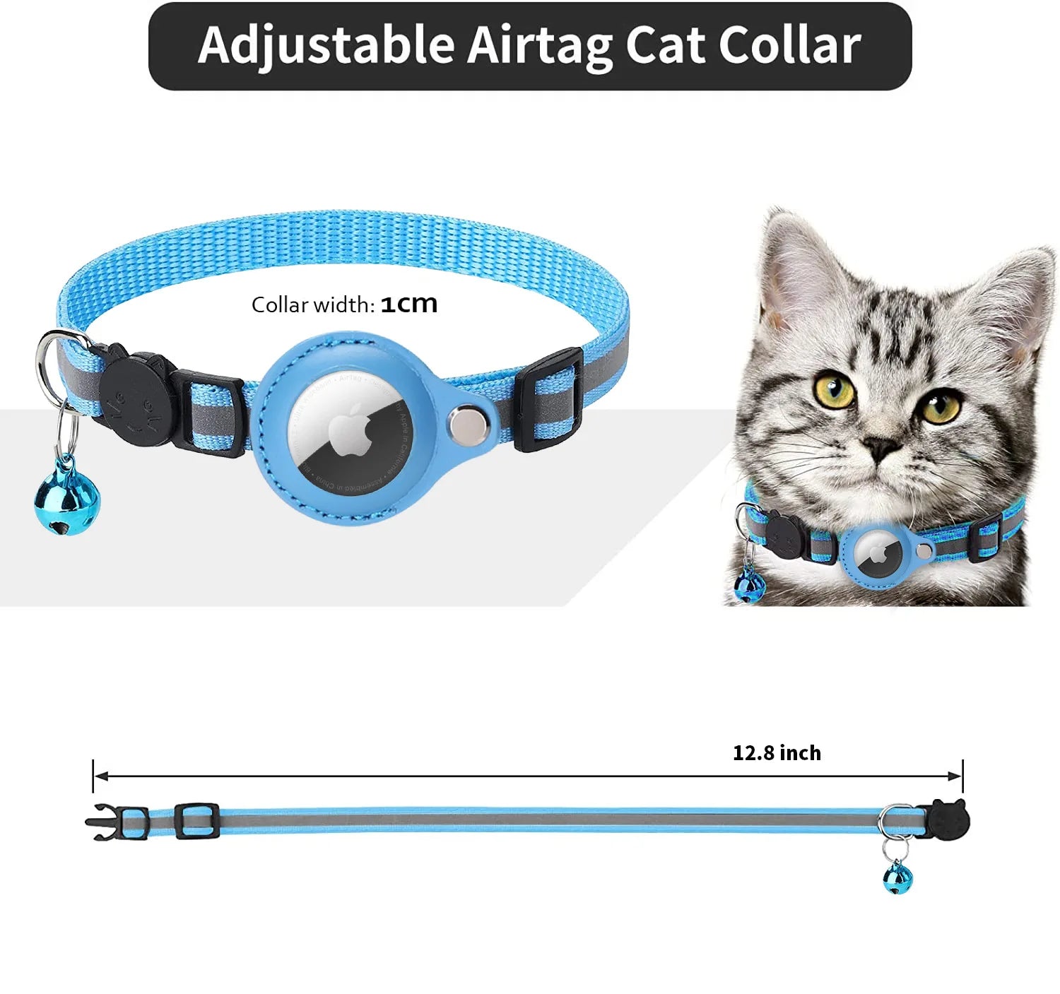 Cat Collar with Built in Apple Airtag Tracker case