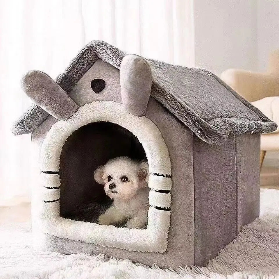 Soft Pet House, Removable Cushion - Enclosed Tent for Pets