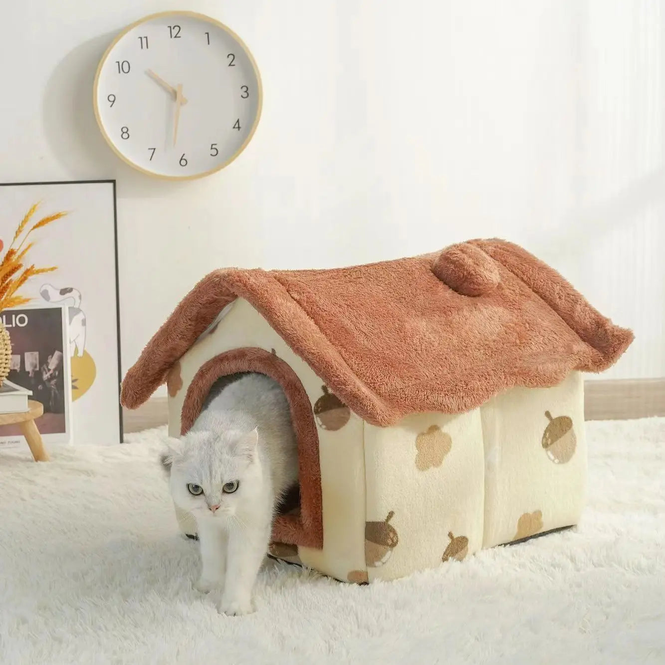 Soft Pet House, Removable Cushion - Enclosed Tent for Pets