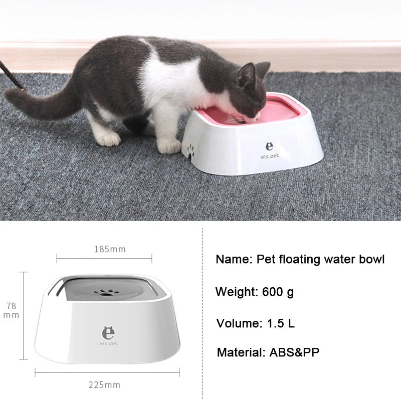 Dog and Cat Drinking Water Bowl Floating Non-Wetting Mouth