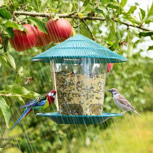 Automatic Foot Feeding Tool Outdoor Bird Feeder Hanging 