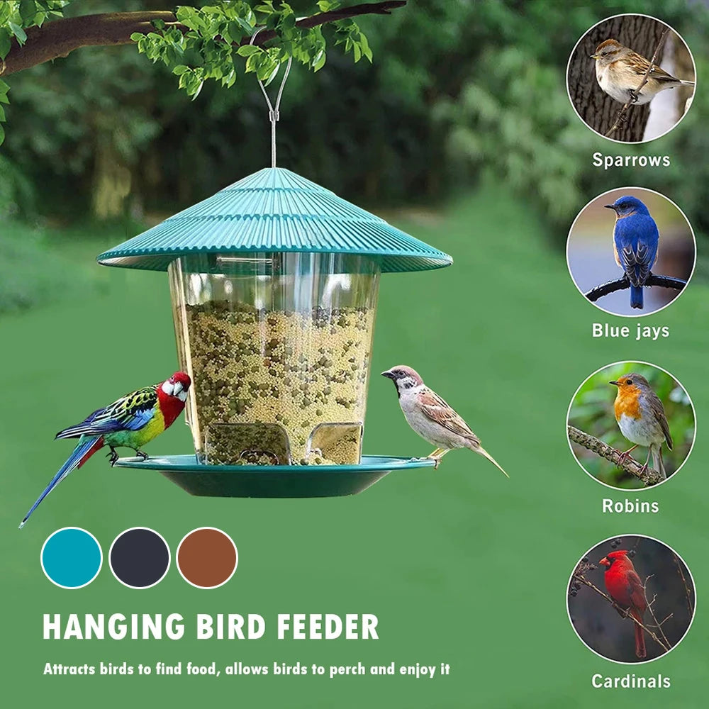 Automatic Foot Feeding Tool Outdoor Bird Feeder Hanging 