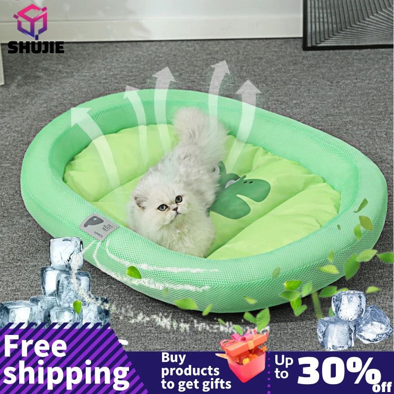 Pet Cooling Bed - Silk Ice Pad for Small Medium Dogs and Cats 