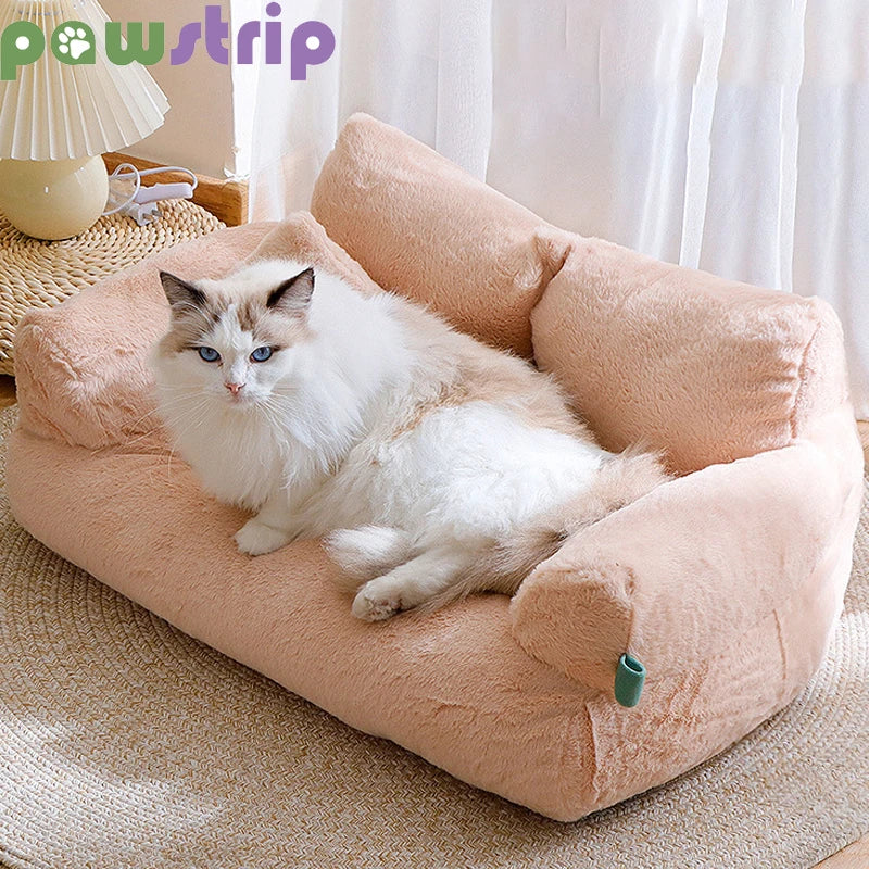 Cozy Soft Luxury Cat Bed, Detachable Warm Pet Kennel Cushion for Small Medium Large Dogs