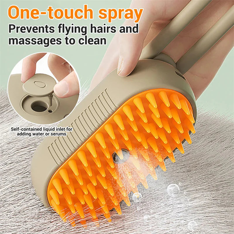 Steamy Cat Steam Brush Dog Brush 3 in 1