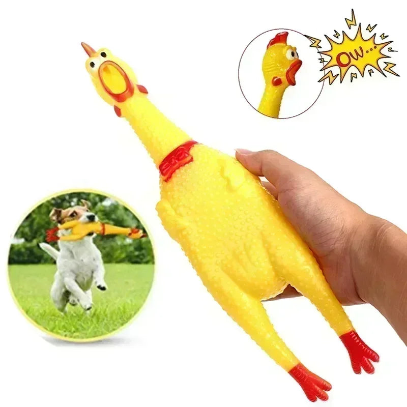 Squeaking Chicken Dog Toy