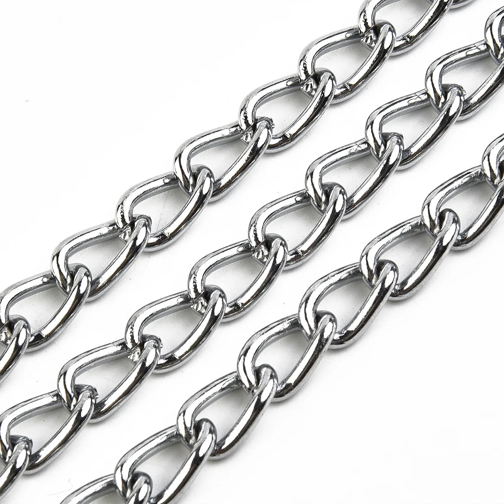 Metal Chain Dog Lead with Leather Dog Harness 